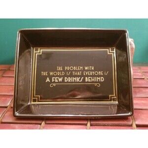 Rosanna 1920s Style Jazz Age "A Few Drinks Behind"  Porcelain Trinket Dish